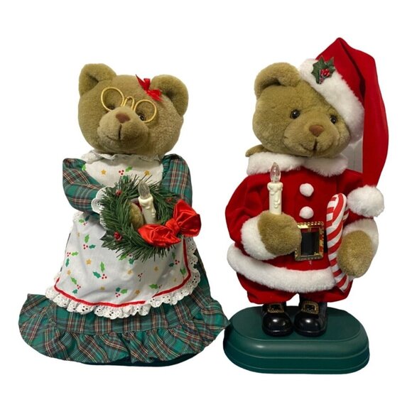 Avon Santa Claus Bear Animated Musical Plush Teddy Bear Lighted Christmas Works - Picture 1 of 6
